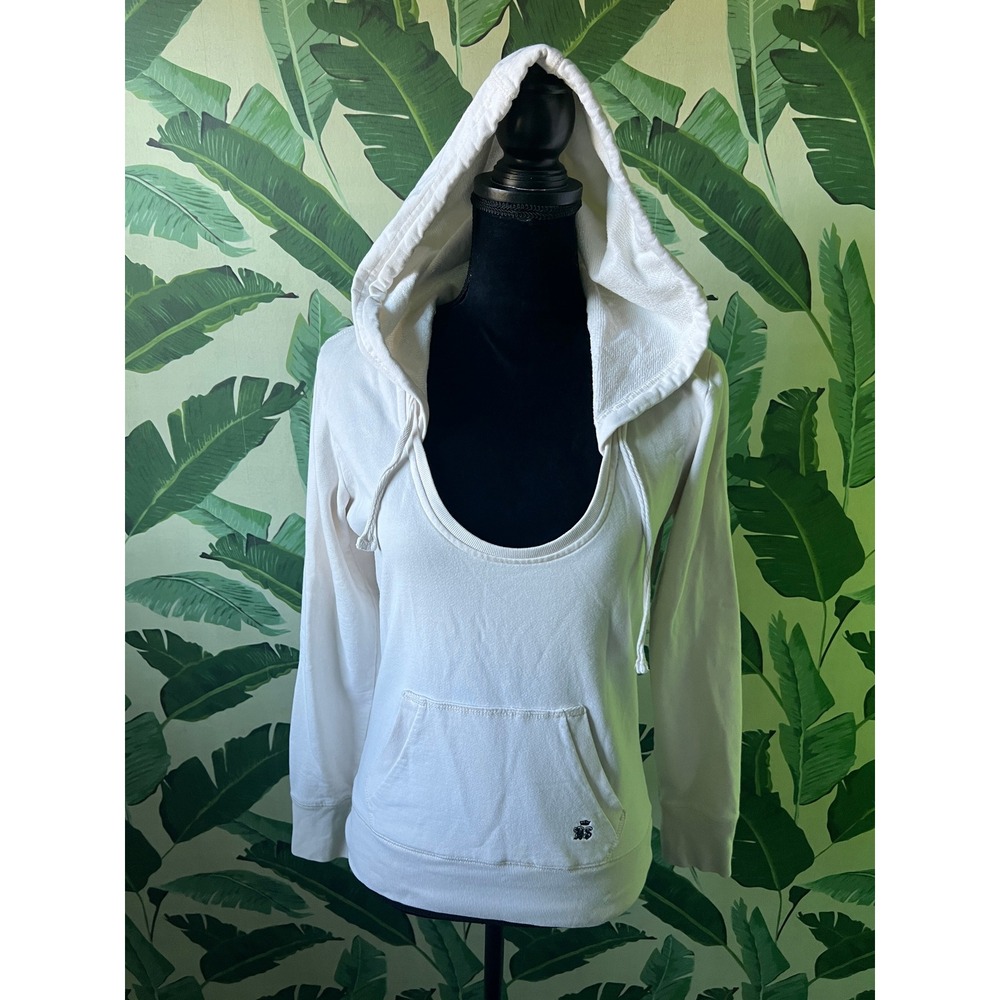 Ben Sherman Scoop Neck Hoodie Women Small Cream